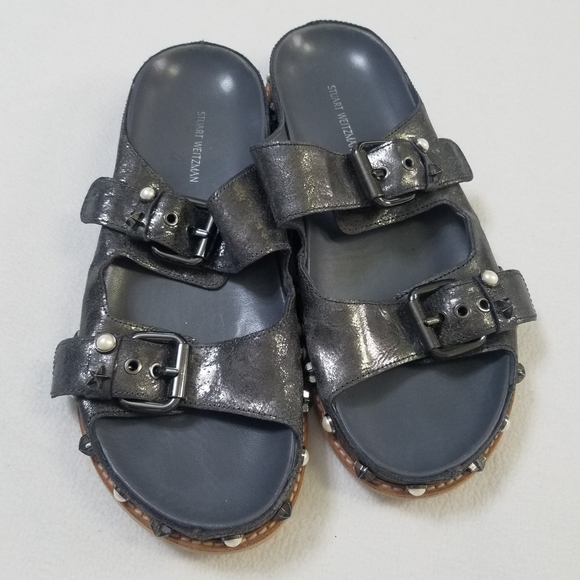 Stuart Weitzman Sandbar Leather Sandals - Picture 8 of 15